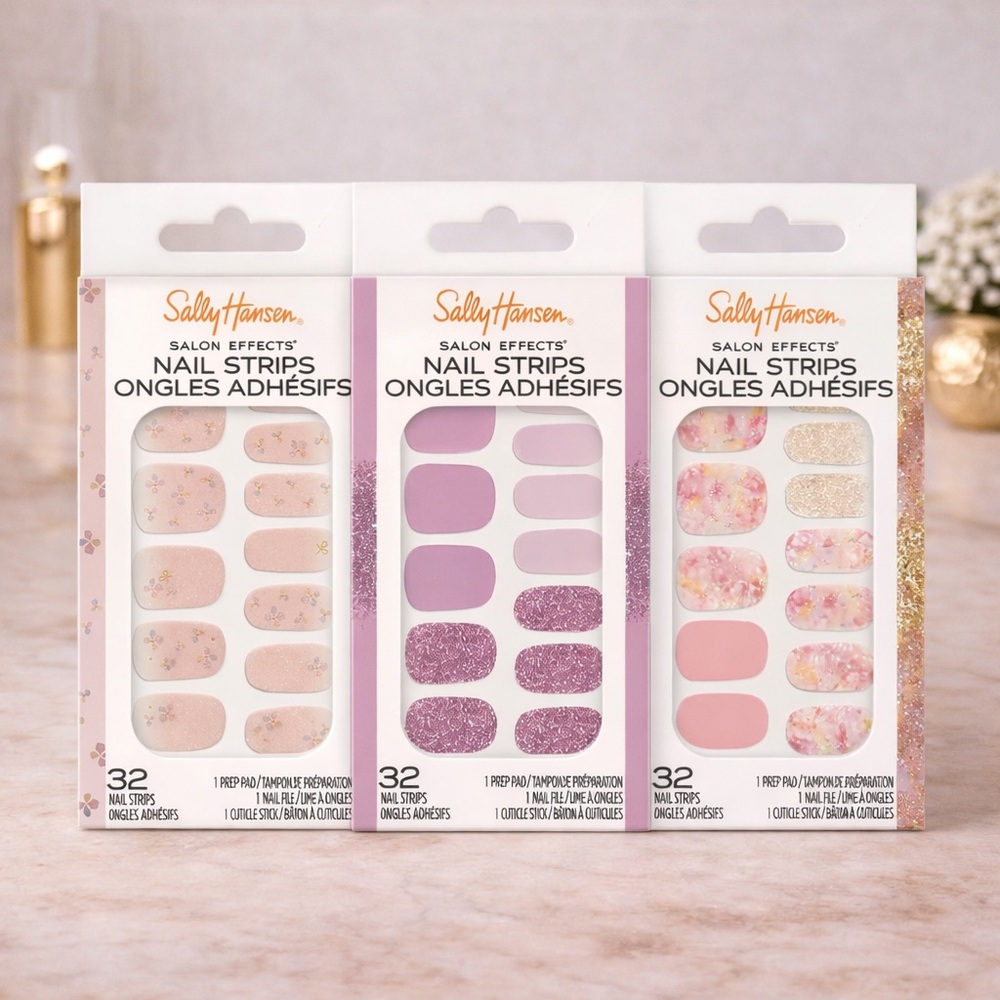 Sally Hansen Nail Strips Bundle (3) - Pink Blossom/Orchids Bloom/Cosmic Blush